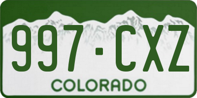 CO license plate 997CXZ