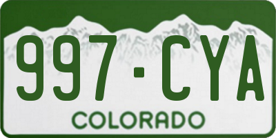 CO license plate 997CYA