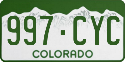 CO license plate 997CYC