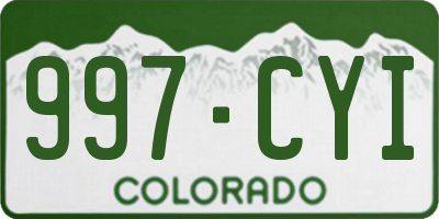 CO license plate 997CYI