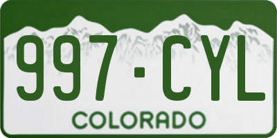 CO license plate 997CYL
