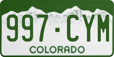 CO license plate 997CYM