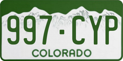 CO license plate 997CYP