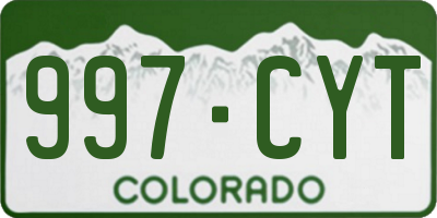 CO license plate 997CYT