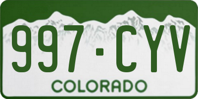 CO license plate 997CYV