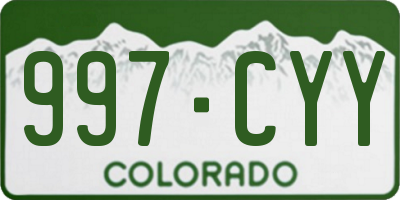 CO license plate 997CYY