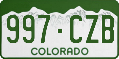 CO license plate 997CZB