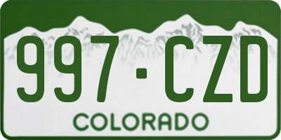 CO license plate 997CZD