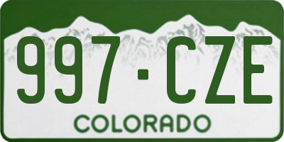 CO license plate 997CZE