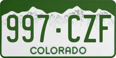 CO license plate 997CZF