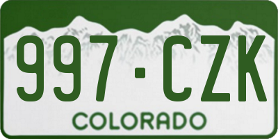 CO license plate 997CZK