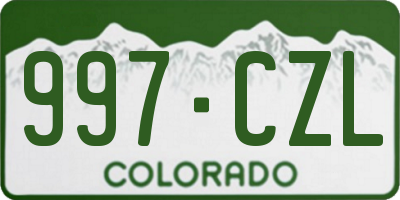 CO license plate 997CZL