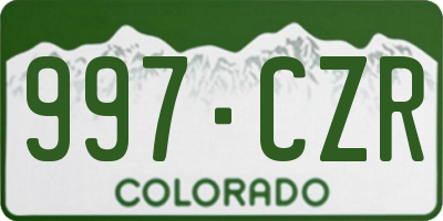 CO license plate 997CZR