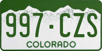 CO license plate 997CZS