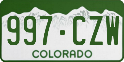 CO license plate 997CZW