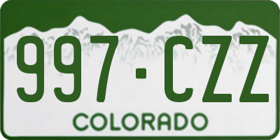 CO license plate 997CZZ