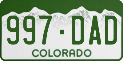 CO license plate 997DAD