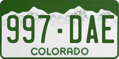 CO license plate 997DAE