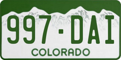 CO license plate 997DAI
