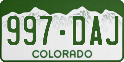CO license plate 997DAJ