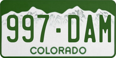 CO license plate 997DAM