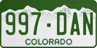 CO license plate 997DAN