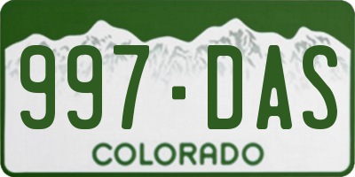 CO license plate 997DAS