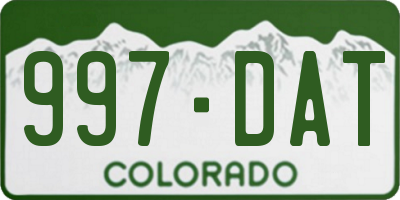 CO license plate 997DAT