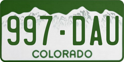 CO license plate 997DAU