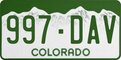 CO license plate 997DAV