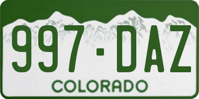 CO license plate 997DAZ