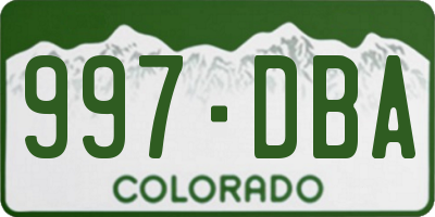 CO license plate 997DBA