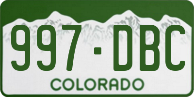 CO license plate 997DBC