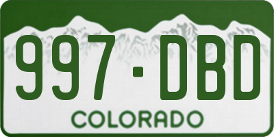 CO license plate 997DBD