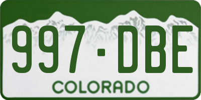 CO license plate 997DBE