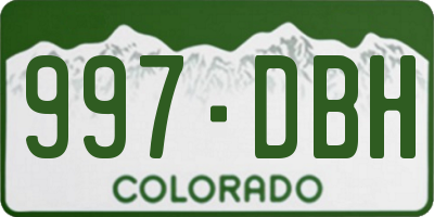 CO license plate 997DBH