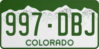 CO license plate 997DBJ