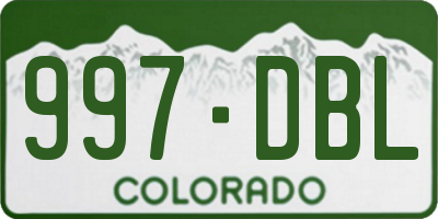 CO license plate 997DBL