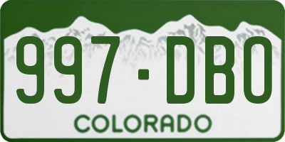 CO license plate 997DBO