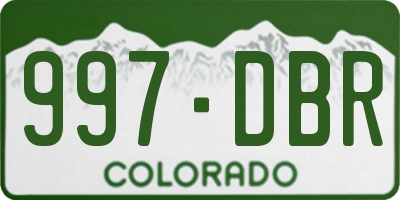 CO license plate 997DBR
