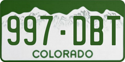 CO license plate 997DBT