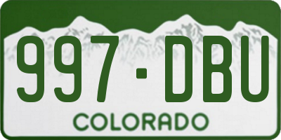 CO license plate 997DBU