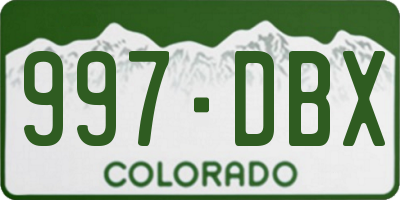 CO license plate 997DBX