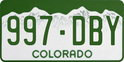 CO license plate 997DBY