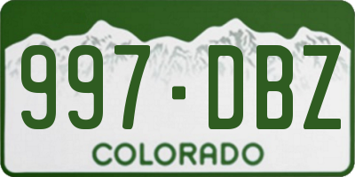 CO license plate 997DBZ