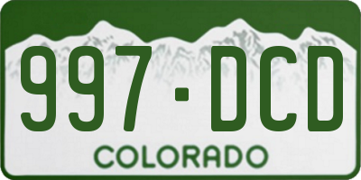 CO license plate 997DCD