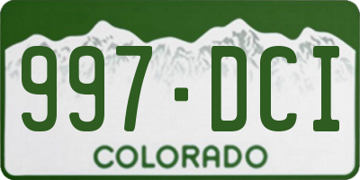 CO license plate 997DCI