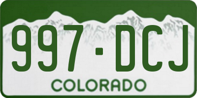 CO license plate 997DCJ