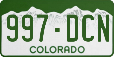 CO license plate 997DCN