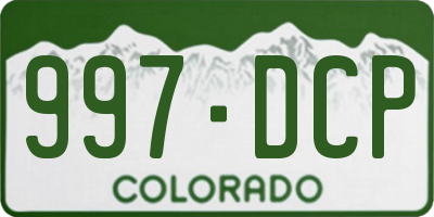CO license plate 997DCP